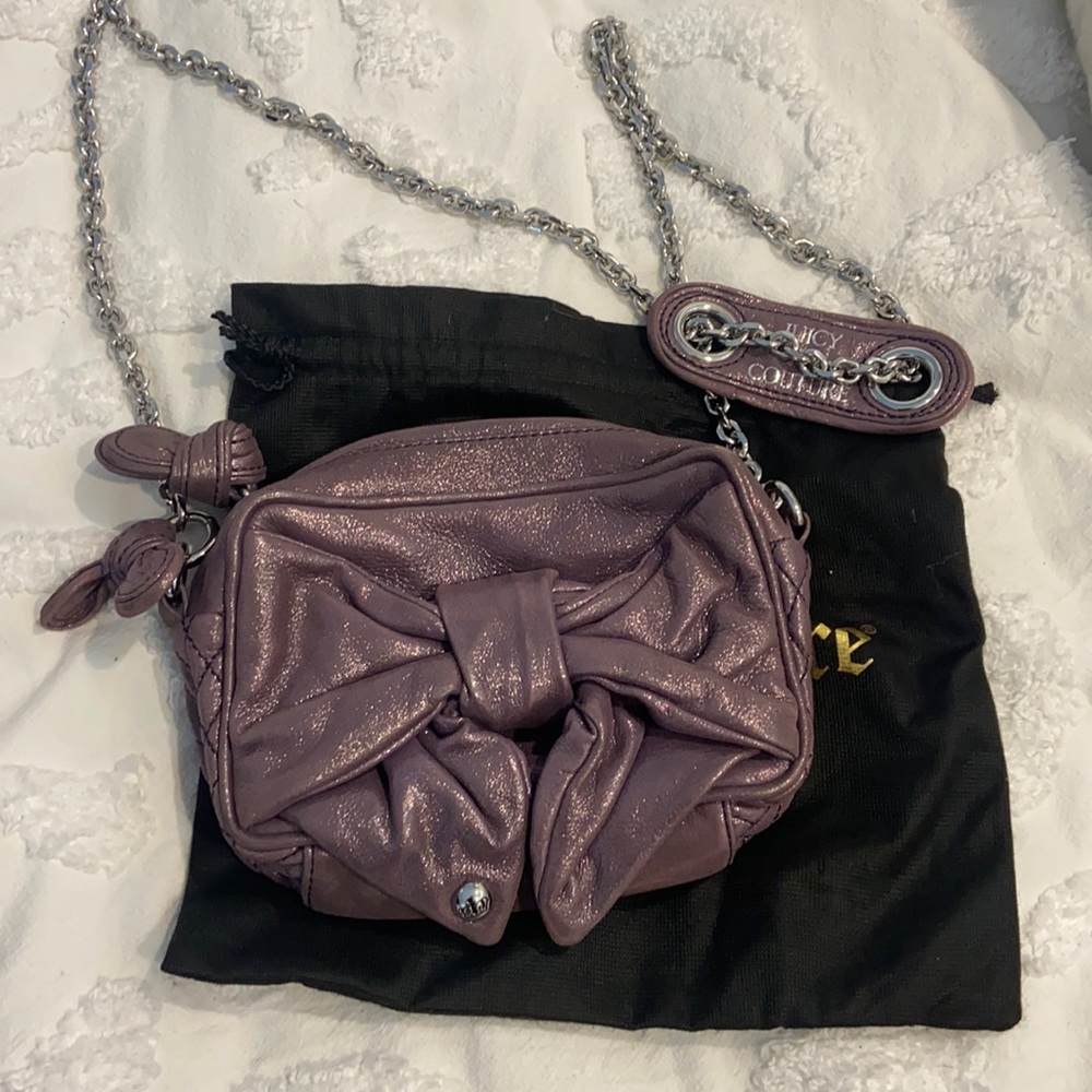 Juicy Couture purple metallic bow bag